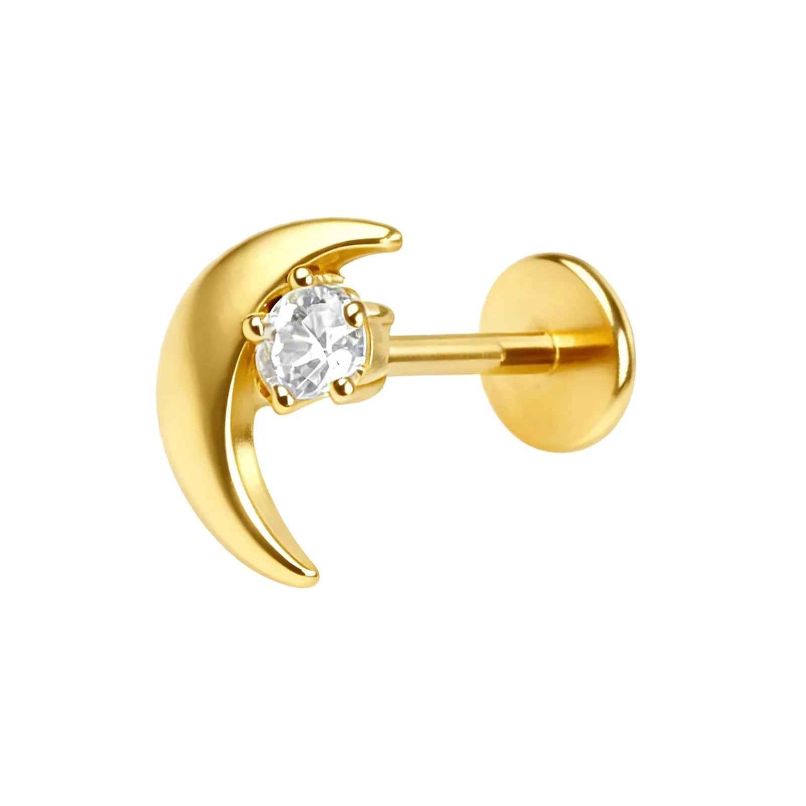 Stainless Steel Ear Studs - Micro Paved Zirconia Cartilage Earrings, Delicate Minimalist detail view