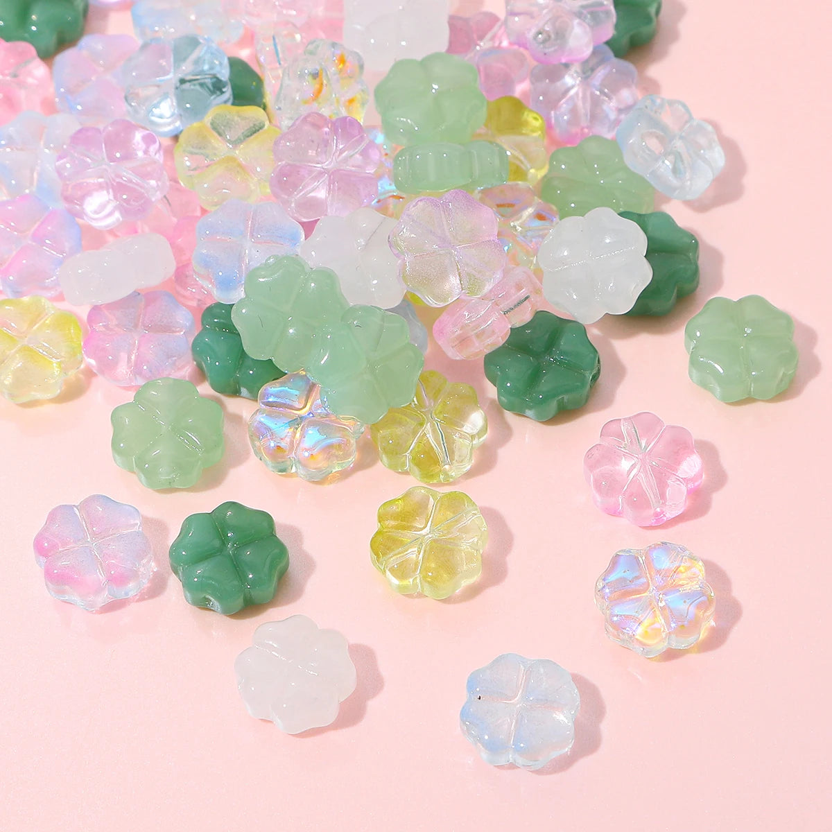 Leaf Flower Beads Scattered Beads Handmade Making Couple Bracelets Necklaces Earrings Jewelry Acces