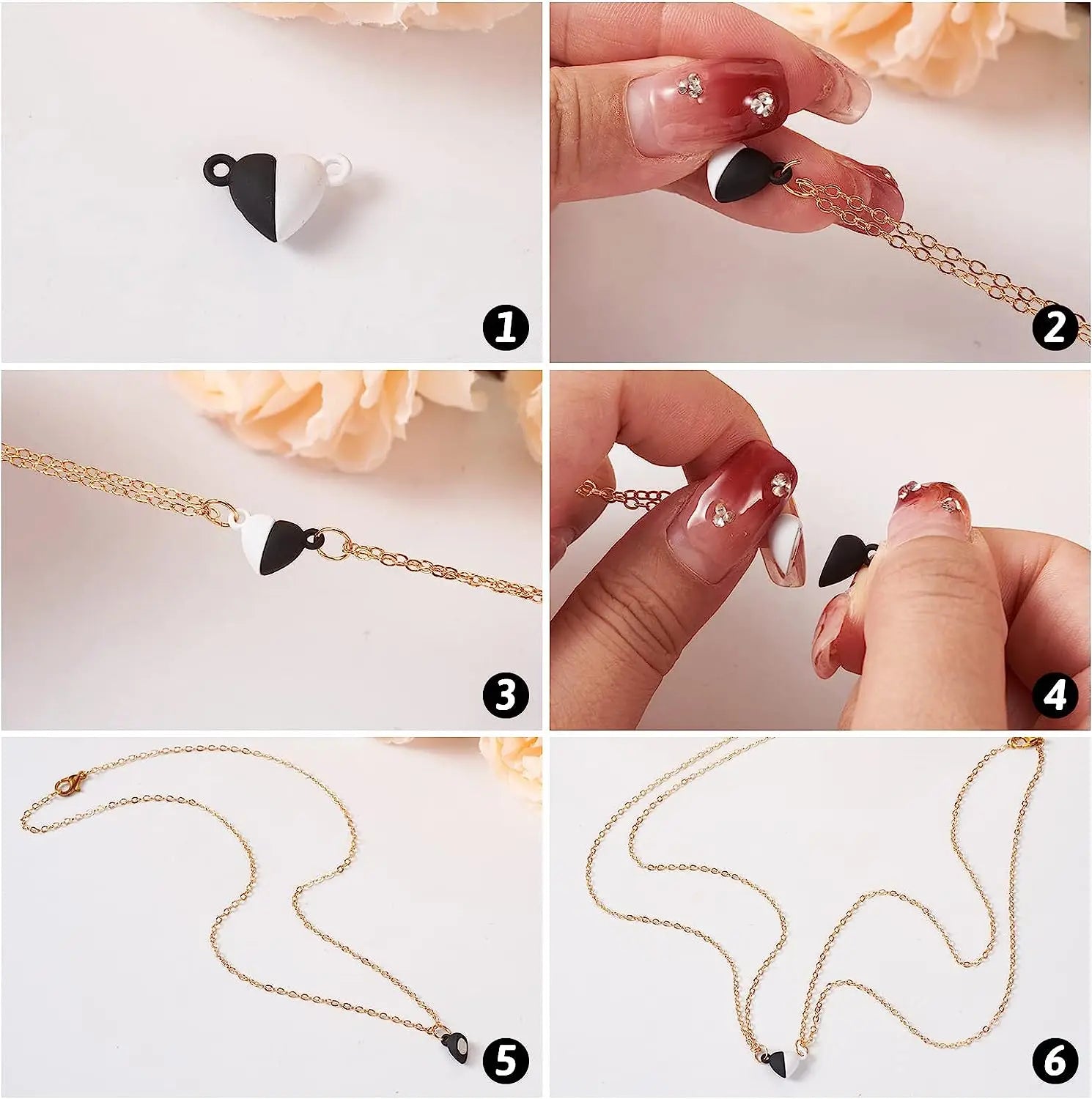 Heart Round Magnetic Clasps Set | DIY Jewelry Connector Charms lifestyle view