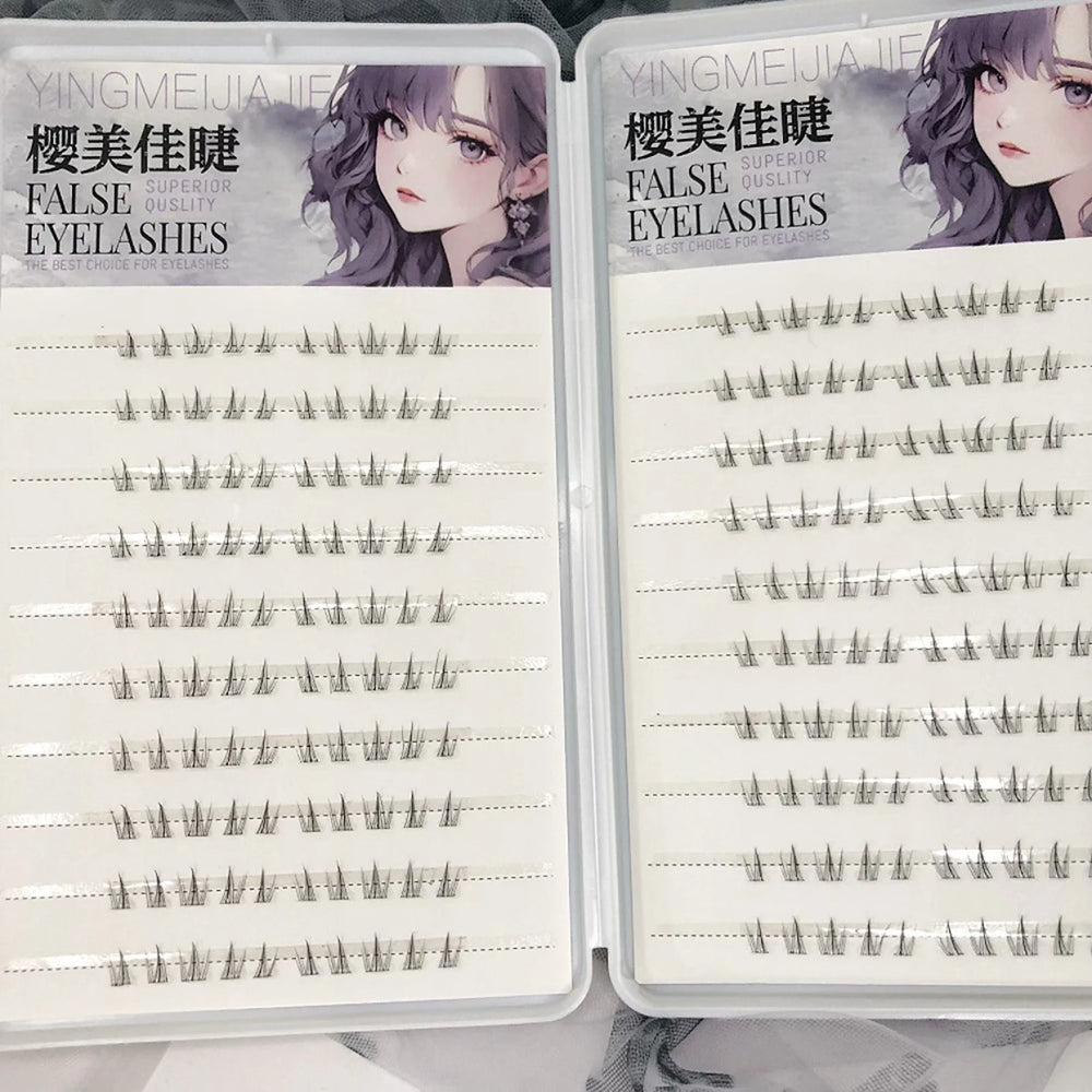 No Glue Sunflower Style False Eyelashes | Natural Lower Lash Clusters close-up view