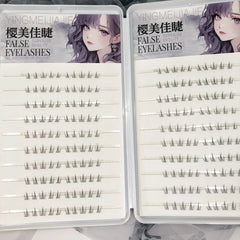 No Glue Sunflower Style False Eyelashes | Natural Lower Lash Clusters close-up view
