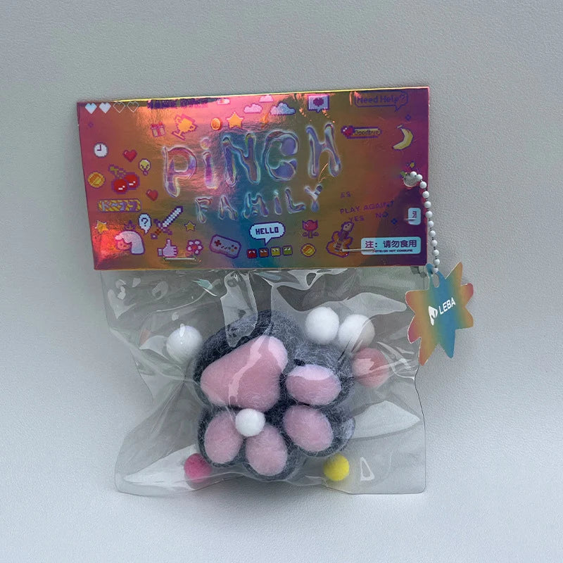 Handmade Flocking Cat's Paw Stress Relief Squishy Toy | Mochi Slow Rebound Fidget Toy detail view