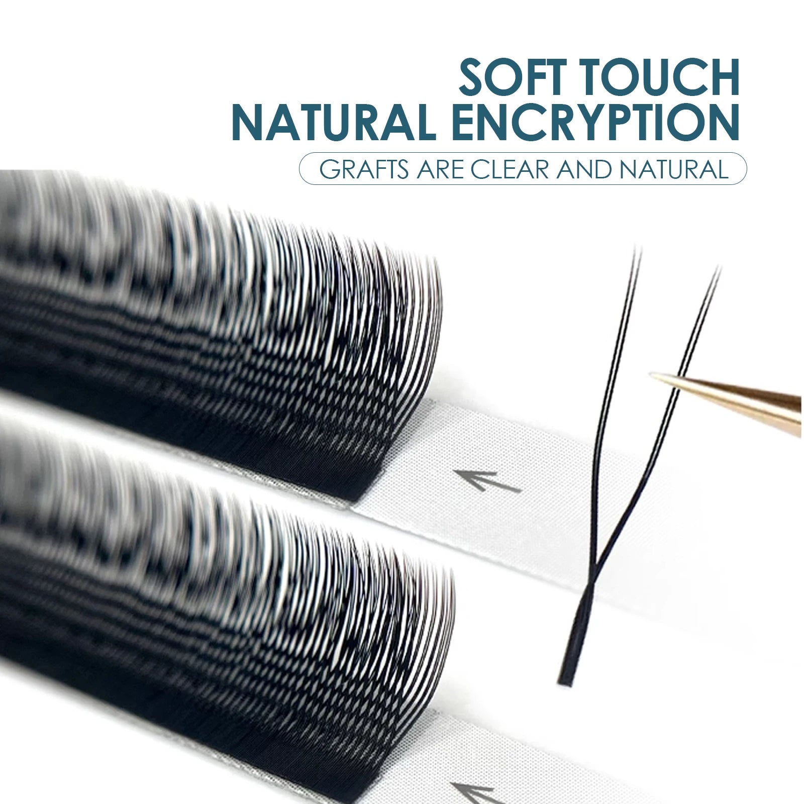 DeceMars 0.07mm U-Shaped YY Eyelash Extensions | Ultra-Fine Pre-Made Volume Lashes close-up view