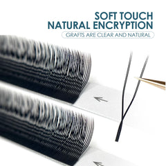 DeceMars 0.07mm U-Shaped YY Eyelash Extensions | Ultra-Fine Pre-Made Volume Lashes close-up view
