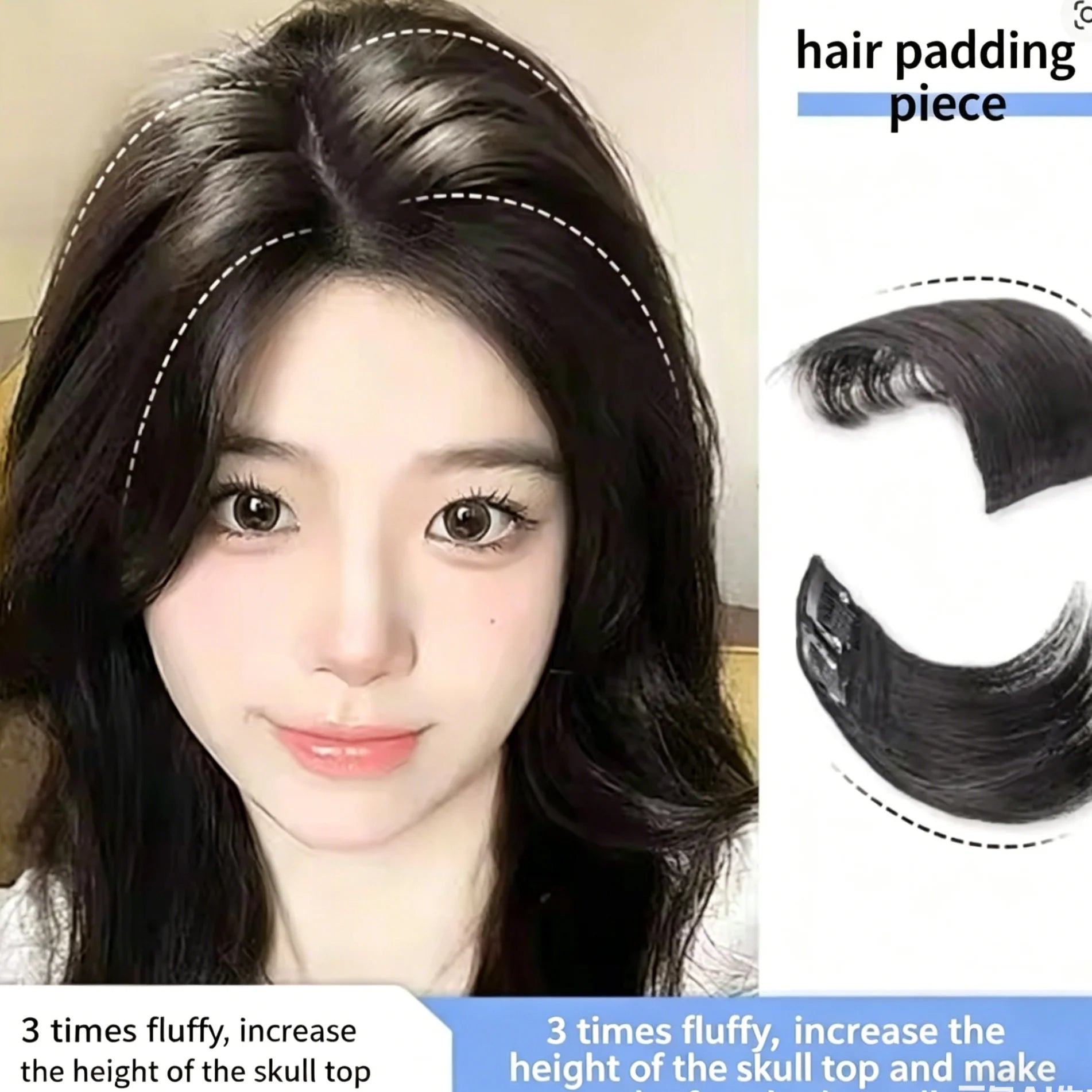 Side Hairpiece for Women | Short Wavy Synthetic Clip-In Extension detail view