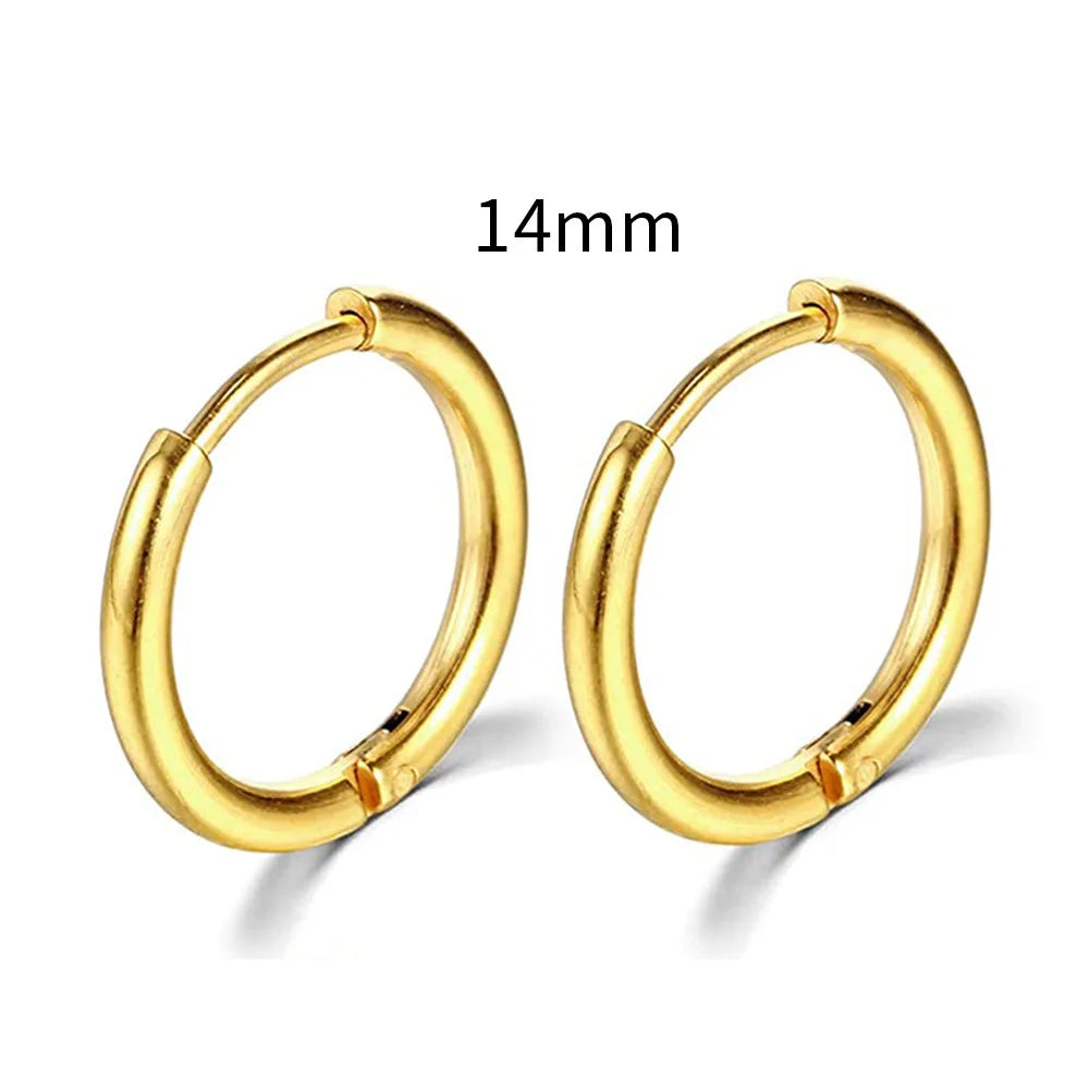2022 New Simple Stainless Steel Small Hoop Earrings for Women Men Cartilage Ear Pierc alternate view