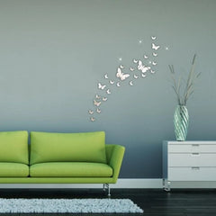 12pcs Modern 3D Mirror Acrylic Butterfly Wall Stickers | DIY Home Decoration Set alternate view