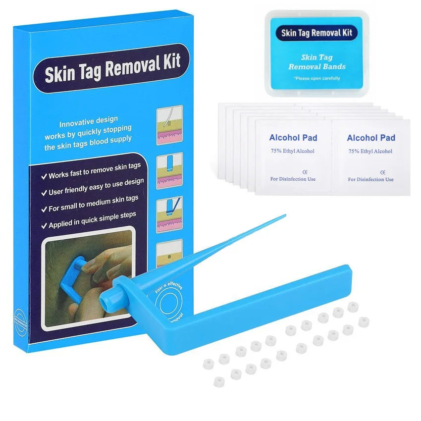 Skin Tag Remover Kit | Skin Care Rubber Bands for Face Mole and Wart Removal additional angle