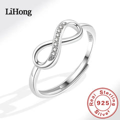 Lihong 925 Sterling Silver Mobius Ring for Women Unique Fashion Jewelry Accessory with Special Desig
