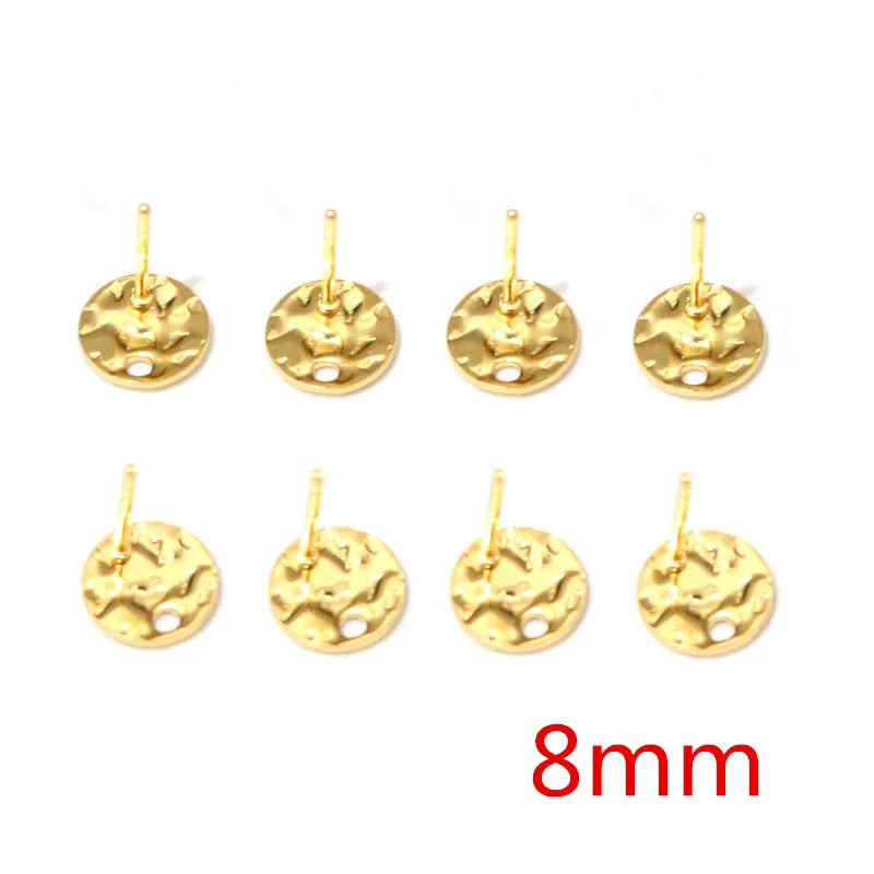 20pcs 316 Stainless Steel Gold Color Geometric Earring Stud Earring Posts Connector for detail view