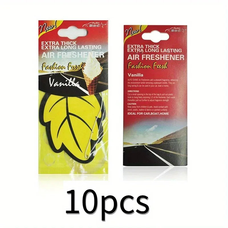 Leaf Shape Paper Car Air Freshener Hanging Vanilla detail view