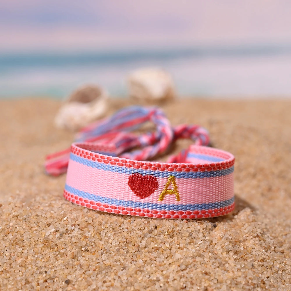 Handwoven Initial Letter Bracelet | Personalized Friendship Gift for Women additional angle