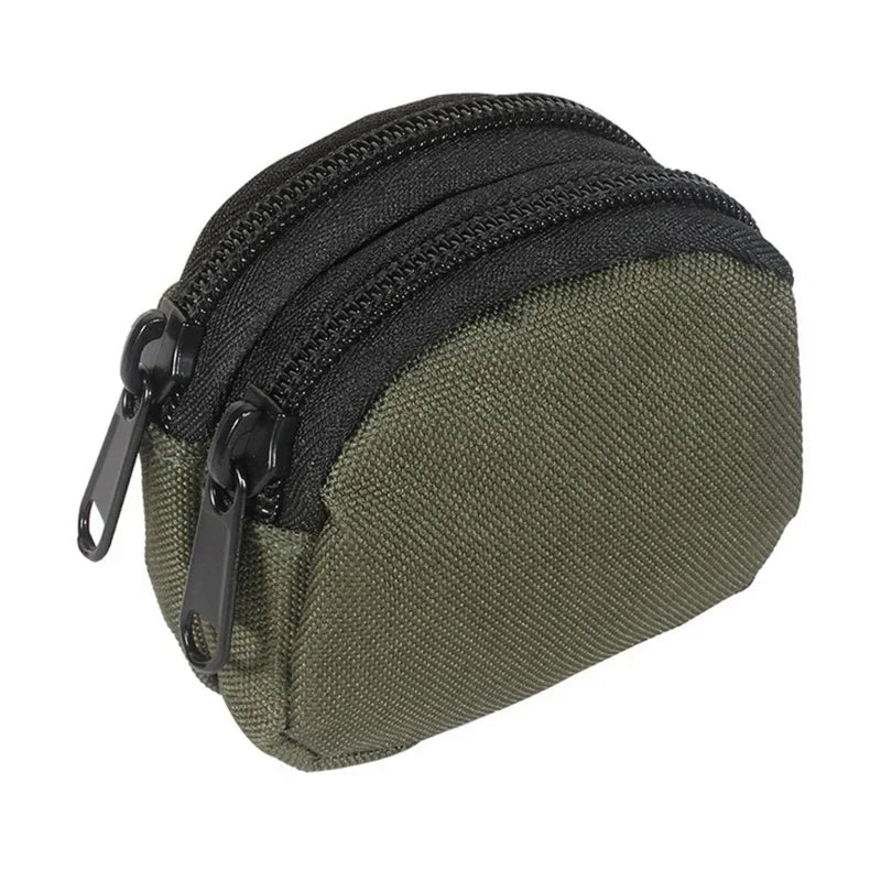 Nylon Double Zipper Pocket Coin Purse Men Tactical Molle Pouch Lightweight Outdoor Sm alternate view