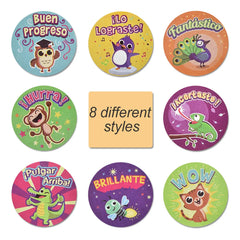 Animal Cartoon Stickers for Kids | Spanish Reward Stickers for Teachers alternate view