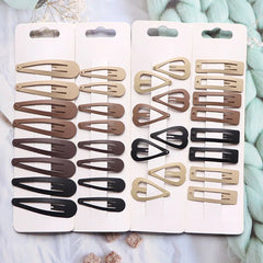 8Pcs/set Japanese Korean New Coffee Color Matte Bb Clip Metal Bangs Broken Hairpin DIY Paint Hairpin