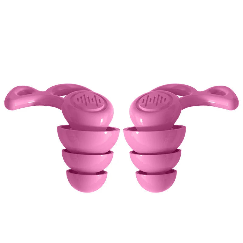 1Pair Soft-Silicone 3-Layer Reusable Ear Plugs | High-Efficiency Noise Reduction for alternate view