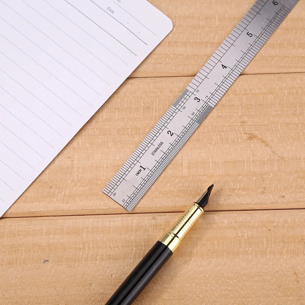 Metal Straight Ruler Stainless Steel Ruler Stationery Drafting Supplies Hand Tools Pr lifestyle view