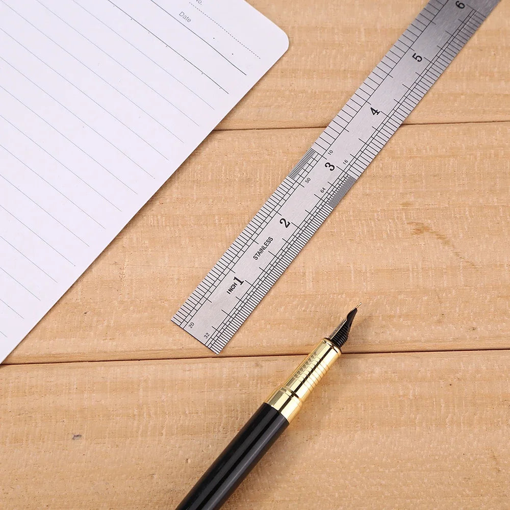Metal Straight Ruler Stainless Steel Ruler Stationery Drafting Supplies Hand Tools Pr lifestyle view