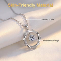 925 Silver Necklace Pendant Shining Zircon for Women Wedding Sterling Silver Jewelry E close-up view