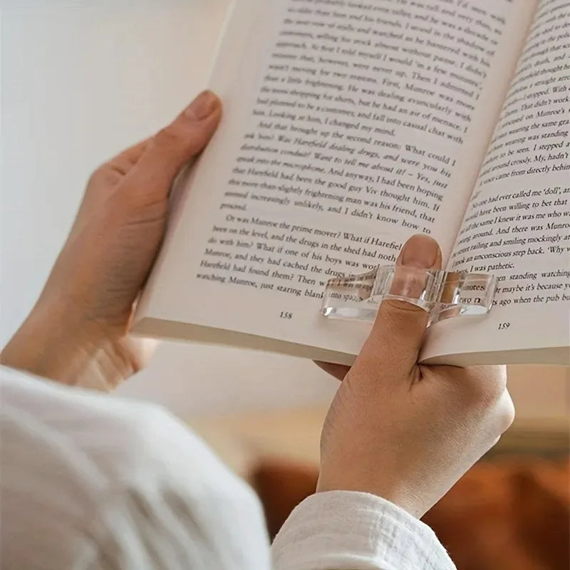 Clear Acrylic Book Page Holder Thumb Reading Helper Reusable Page Spreader Book Holde alternate view
