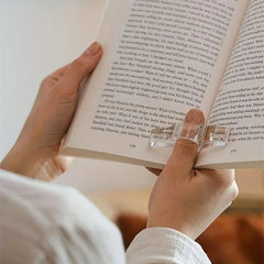 Clear Acrylic Book Page Holder Thumb Reading Helper Reusable Page Spreader Book Holde alternate view