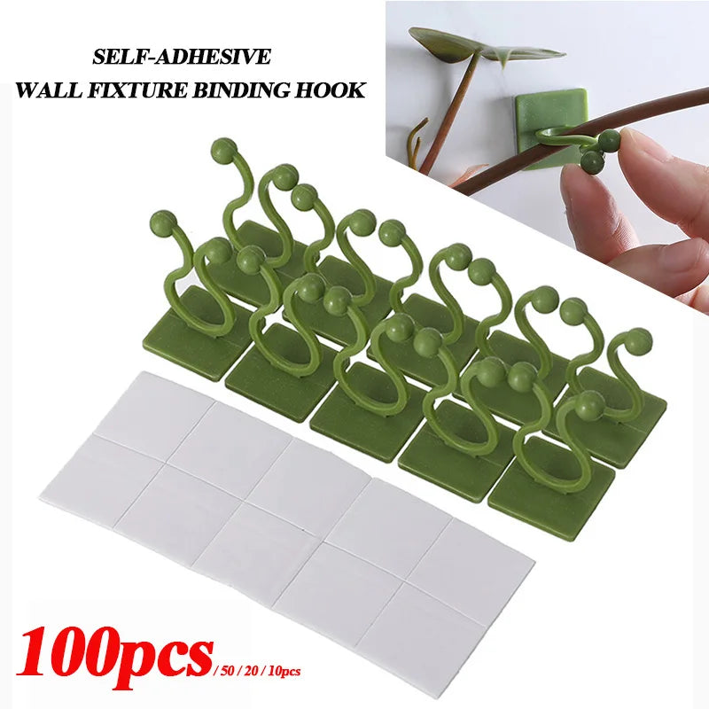 Garden Plant Climbing Wall Fixture Clips Rattan Vine Fixer Self-Adhesive Fixed Buckle Hook