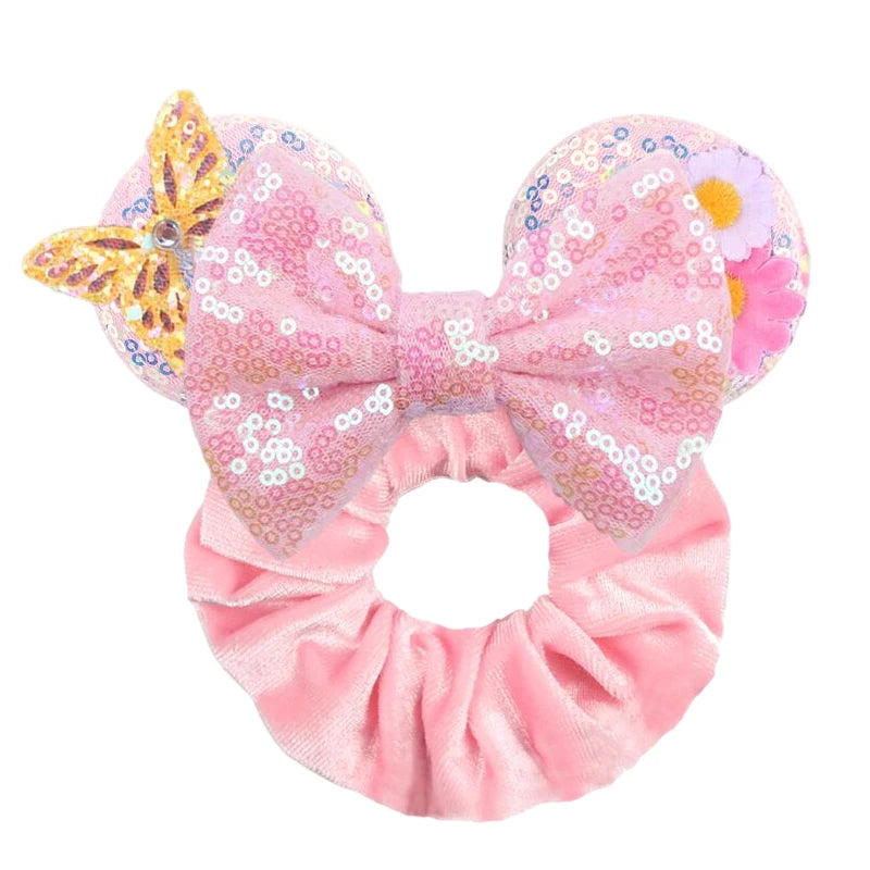 Women Ears Hair Scrunchies Velvet Hairbands For Girls Sequins Bows Headband Women Tri lifestyle view
