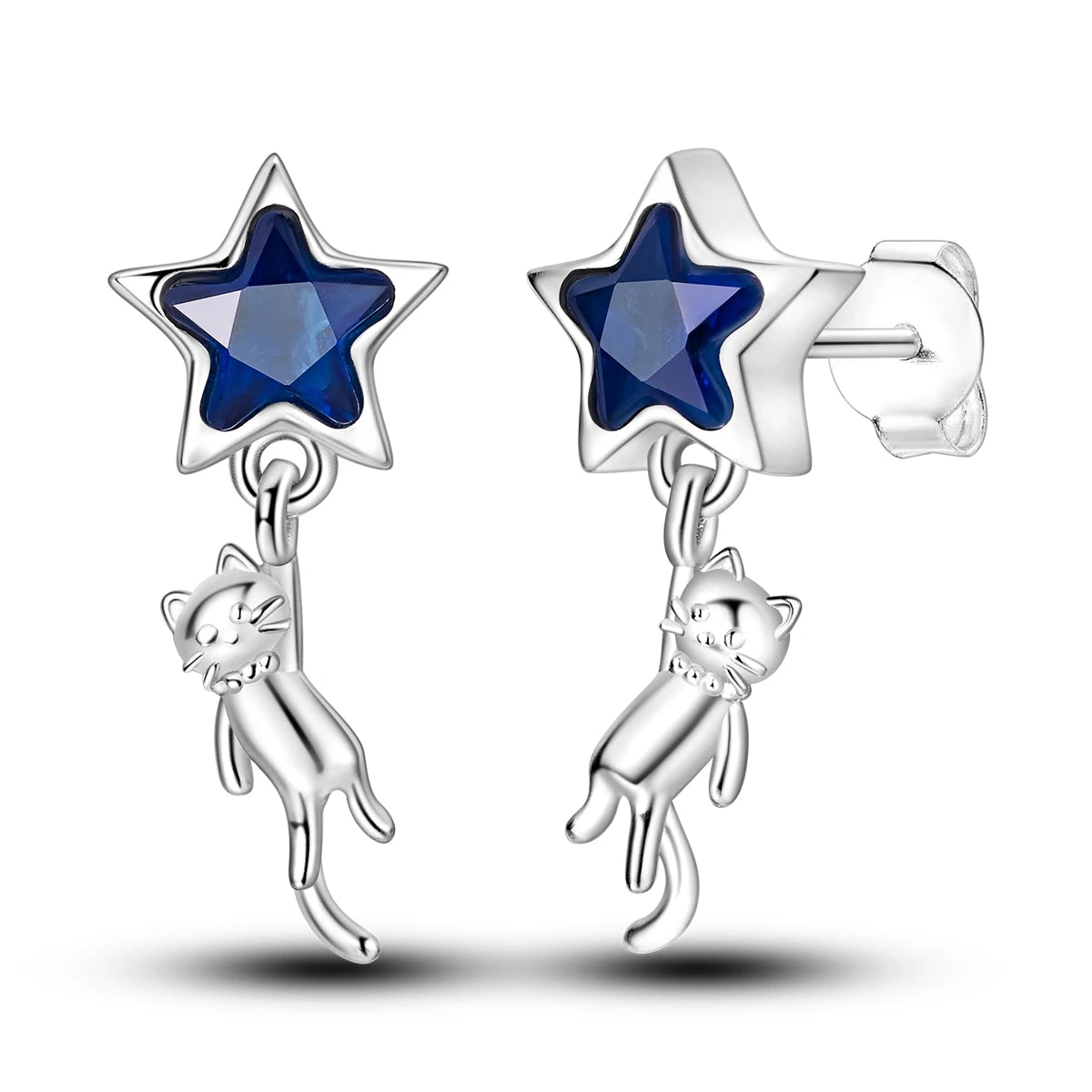 Original 925 Sterling Silver Women Hoop Earrings High Quality Shine Zircon U Shaped C lifestyle view