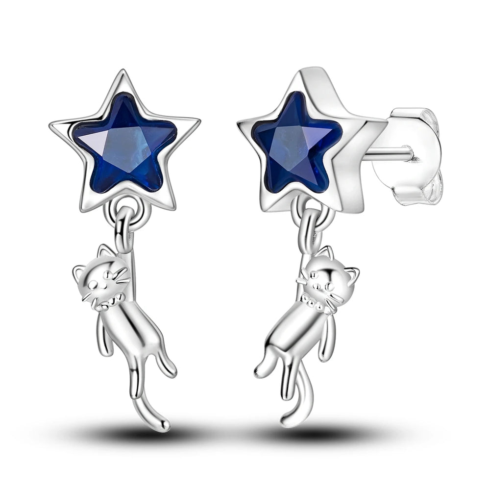 Original 925 Sterling Silver Women Hoop Earrings High Quality Shine Zircon U Shaped C lifestyle view