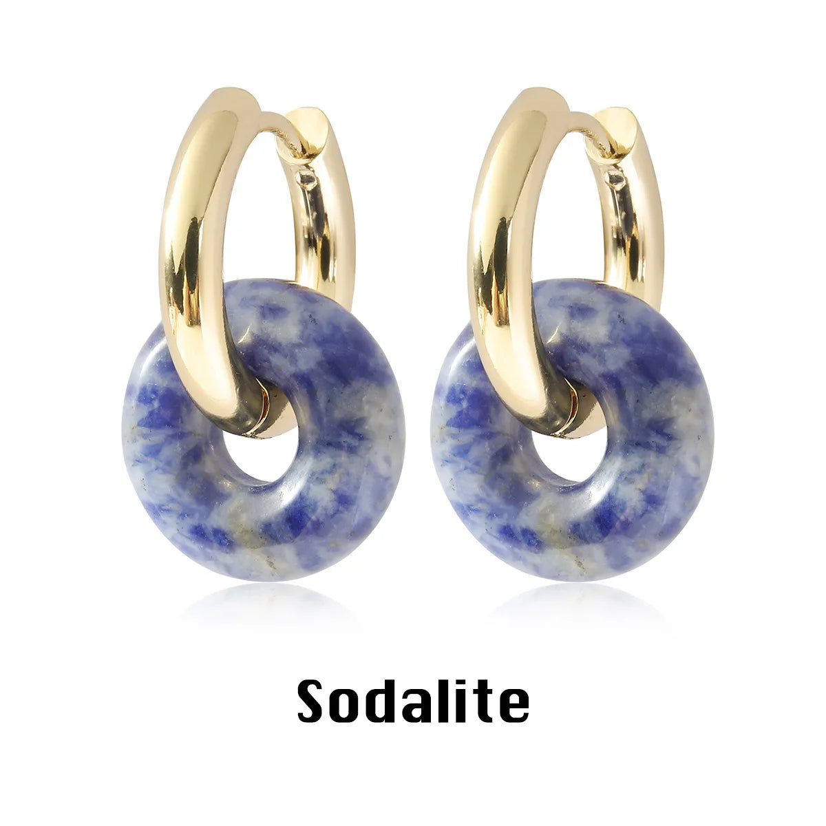 Natural stone double hoop earrings Circle crystal earrings Gemstones Round Circle Dangle Drops Earrings For Women Round earrings