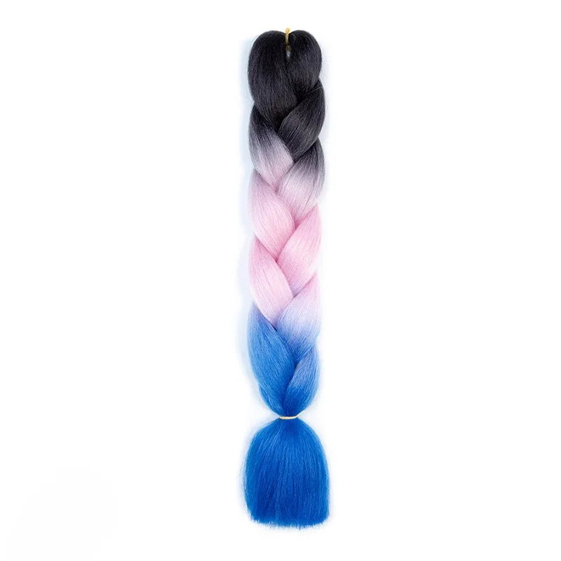 Synthetic 24Inch Jumbo Braids Extensions Long Yaki Straight Braiding Hair Afro Ombre lifestyle view