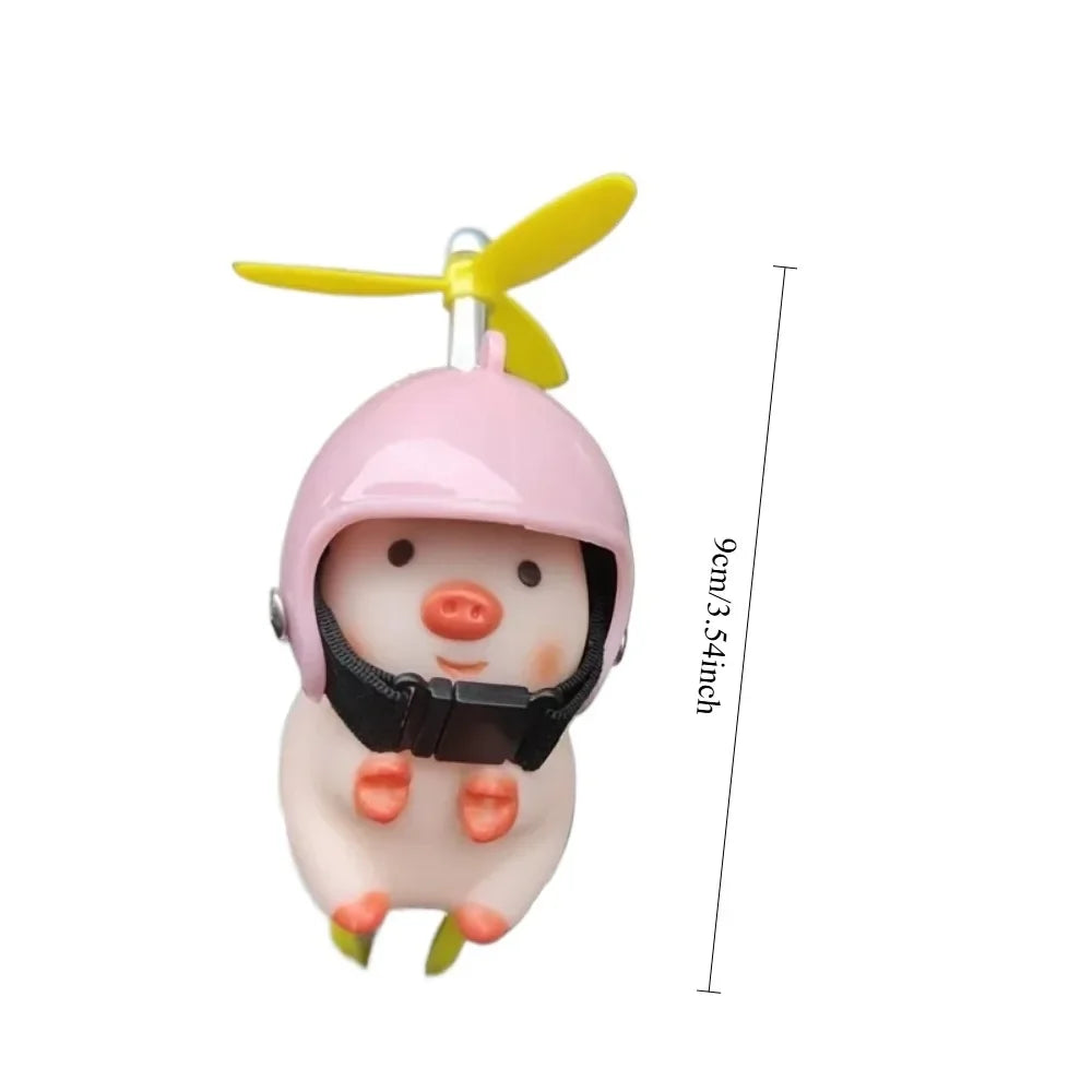 Cute little pig decoration Electric Scooter Pig Decoration Wearing Helmet Car Ornament Motorcycle Bicycle