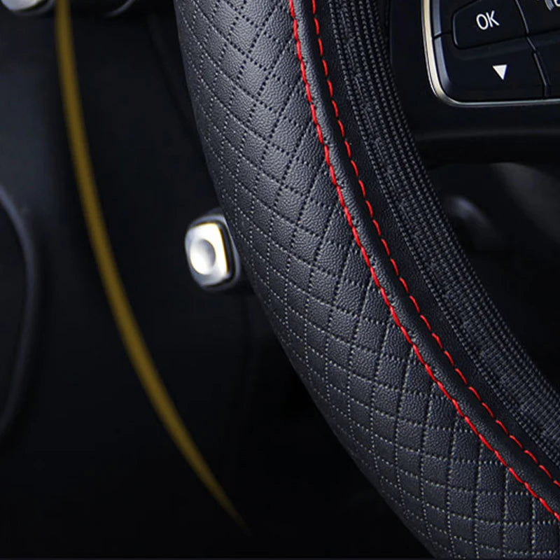 Universal Steering Wheel Cover Microfiber Leather Anti Slip 37-39cm alternate view