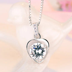 925 Silver Necklace Zircom for Women 18k Gold Plated Jewelry Pendant Birthday Party Gi close-up view