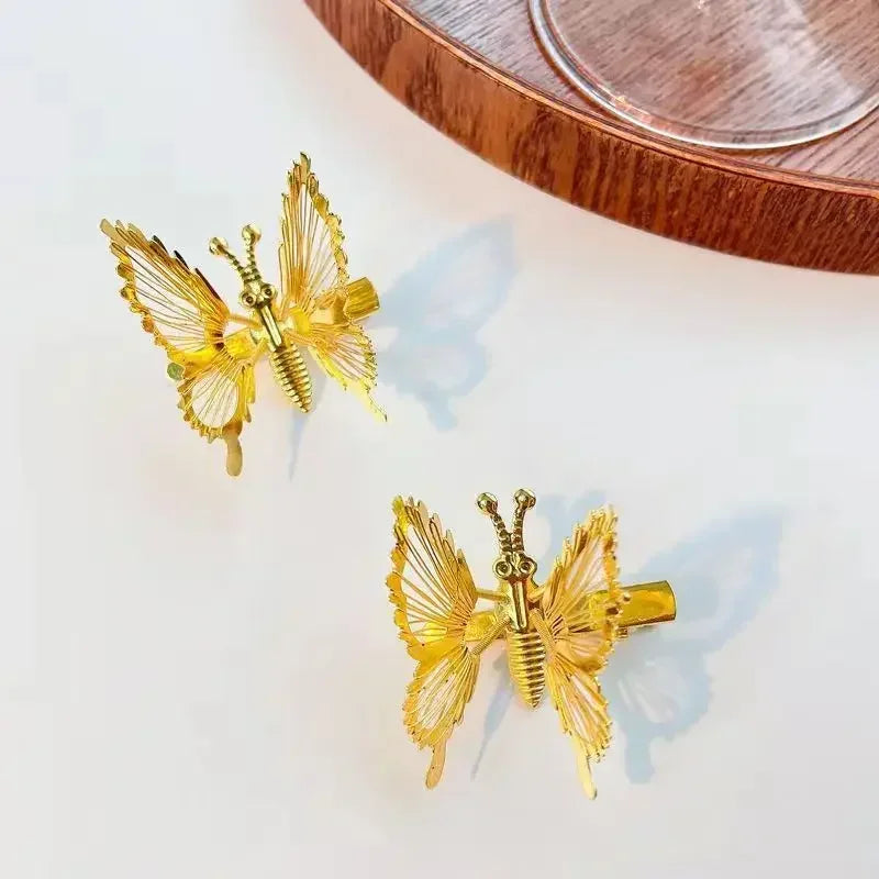 1/2pcs Butterfly Hairpin Vintage Elegant Tassel Hair Clip Moving Butterfly Bangs Side Clip Trembling Butterfly Hairpin Headdress