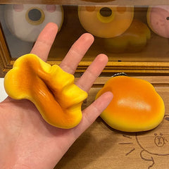 Caramel Cloud Bread Squishy Toy | Slow Rebound Stress Relief Fidget Toy detail view