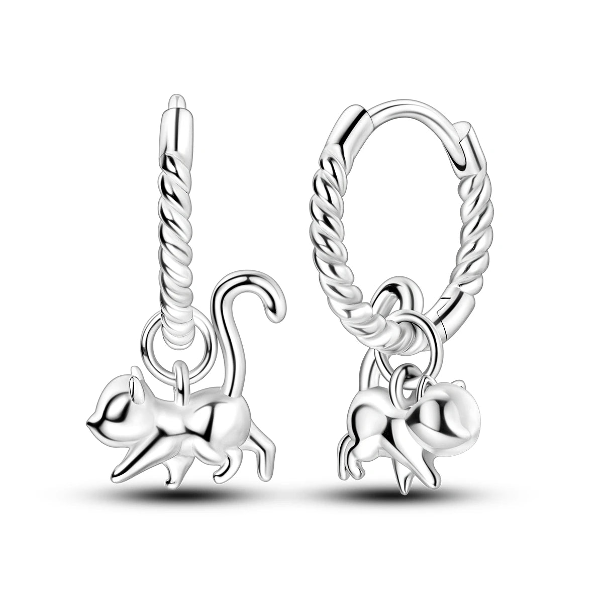 925 Sterling Silver Hoop Earrings with Zircon | Classic U-Shaped Women Jewelry