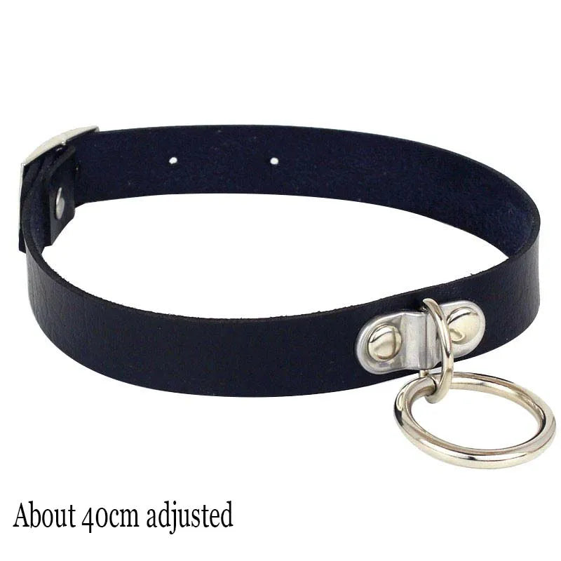 Gothic Bat Heart Lock Punk Choker | Black Leather Collar Necklace close-up view