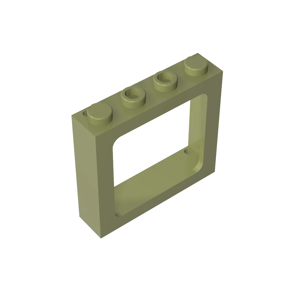 Gobricks Window 1 x 4 x 3 Train with Shutter Holes and Solid Studs on Ends | Compatible detail view