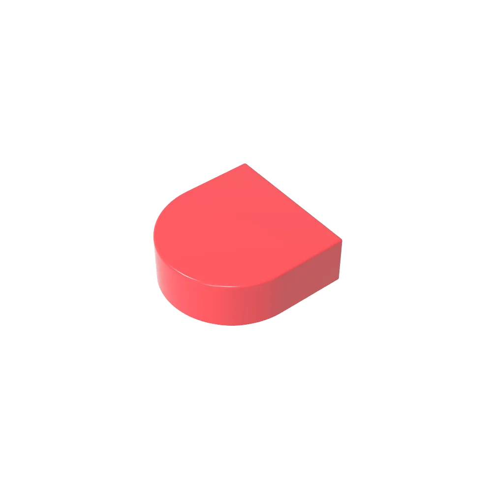 Gobricks Tile Round 1 x 1 Half Circle Extended | Compatible Brick Building Block additional angle