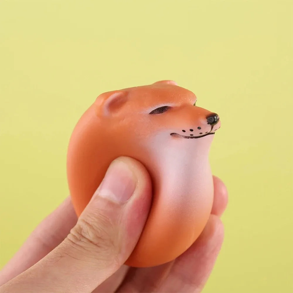Shiba Inu Egg Squishy Toy | Stress Relief Slow Rebound Desk Decor lifestyle view