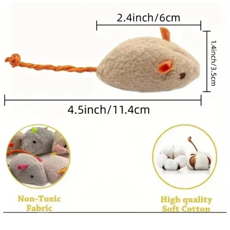 12PCS Interactive Plush Rat Cat Toys lifestyle view