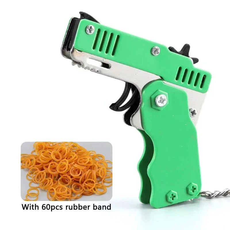 Keychain Gun 60 Pieces Rubber Band Shooter Children's Holiday Gift Outdoor Party Gift lifestyle view