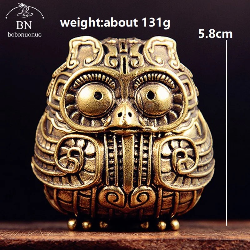 Antique Owl Incense Burner | Vintage Copper Home Decor and Desk Ornament alternate view