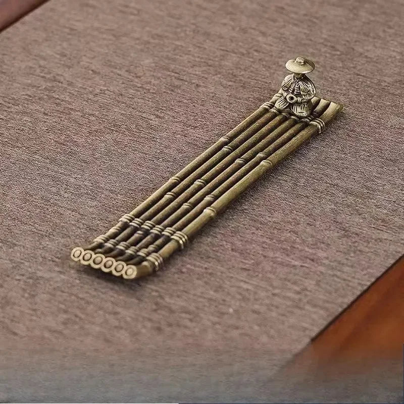 Japanese Style Incense Stick Holder Boat | Old Man Fisherman Metal Incense Burner lifestyle view