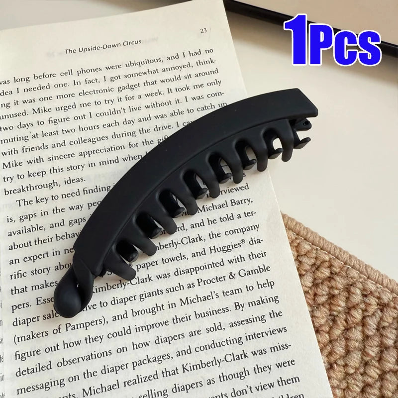 Tortoiseshell Banana Hair Clip Fish Shaped Hairpin Strong Grip Non-Slip Hair Claws Hairgrips Twist Clamp Ponytail Barrettes