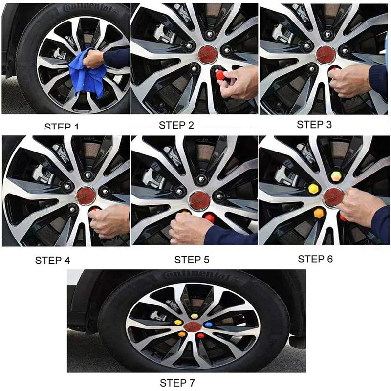 17mm/19mm/21mm 20Pcs Car Wheel Nut Caps Protection Covers Caps Auto Hub Screw Cover B lifestyle view