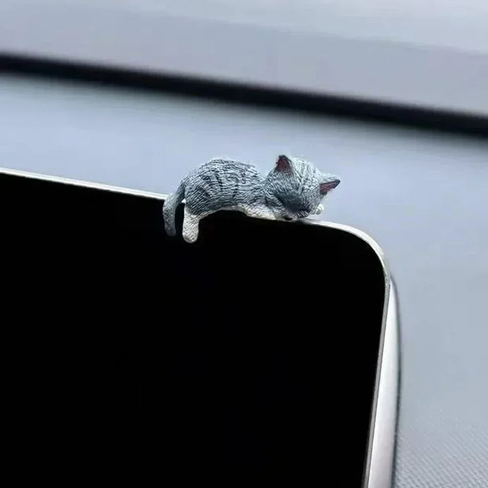 Funny Sleeping Cats Car Dashboard Ornament Adorable PVC Decoration For Car Interior additional angle