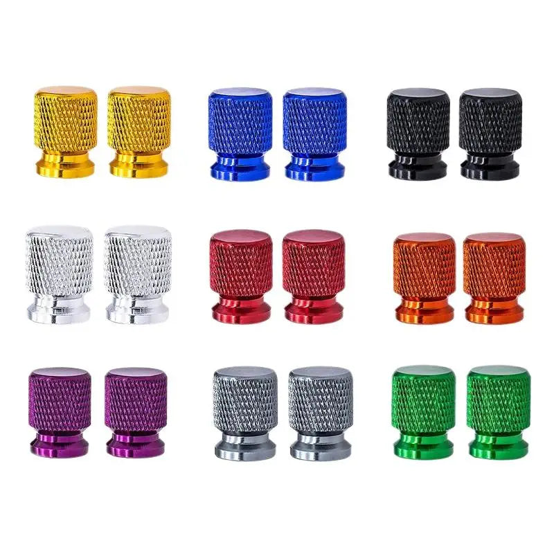 Tire Valve Stem Caps, Anodized Aluminum Wheel Valve Covers Accessories, Universal F additional angle