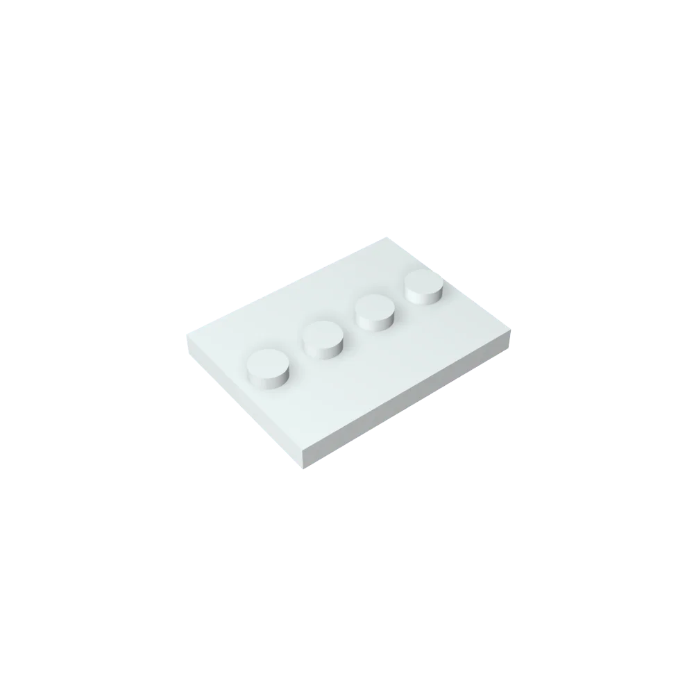 Gobricks GDS-980 Tile, Modified 3 x 4 with 4 Studs in Center | Compatible Building Block detail view